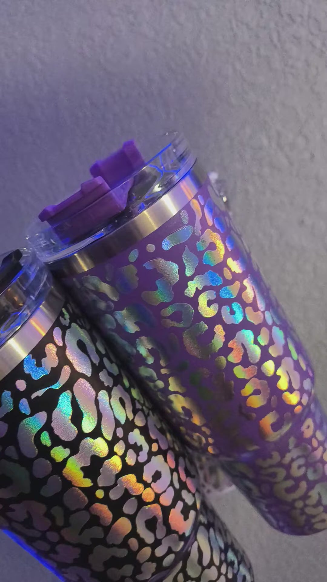 40 oz Print Tumbler with lid and straw.